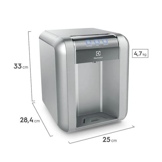 Purificador Electrolux Água Gelada, Fria e Natural com Painel Easy Touch Cinza (PE11X)