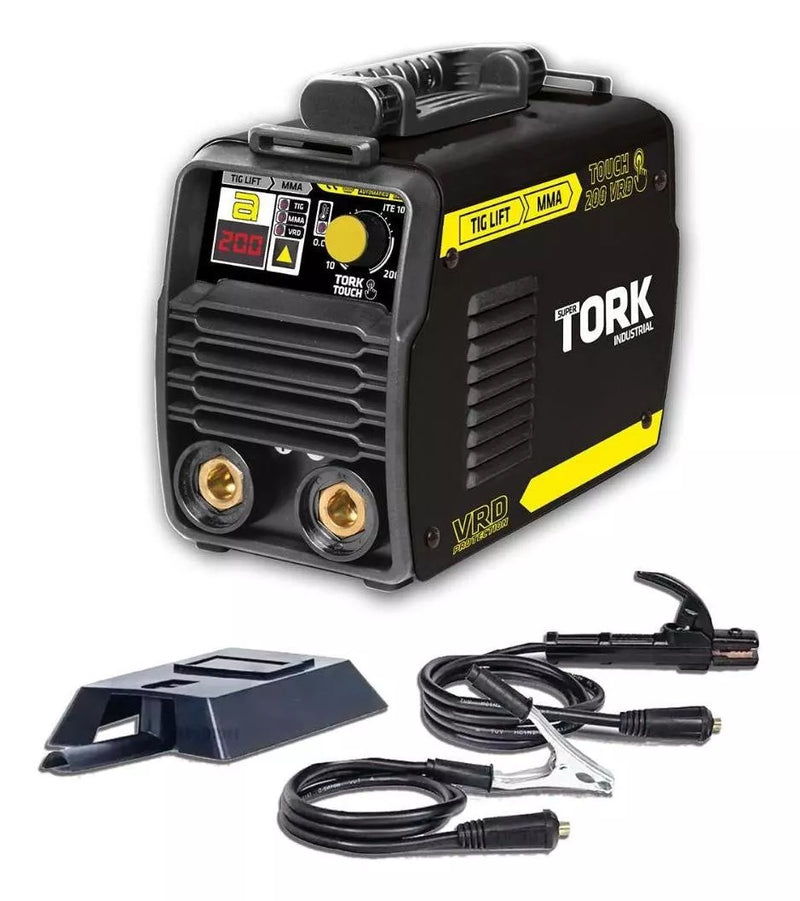 Máquina De Solda Inversora Tig Mma Touch 200 Amp Vrd Tork + Mascara De Solda Automática 4k Ton. 9-13 Tork